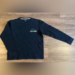 Lacoste Men's Sleepwear Long Sleeve Cotton Lounge T-Shirt Black Large D9